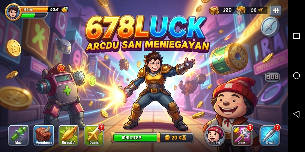 Tampilan gameplay seru dari 678LUCK dalam suasana Arcade.