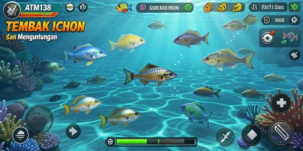 Tampilan menarik dari gameplay Tembak Ikan dengan grafis yang memukau.