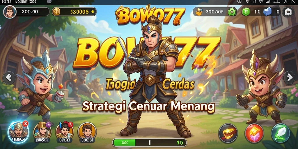 Screenshot utama BOWO77 menampilkan aksi pertempuran strategi yang intens.