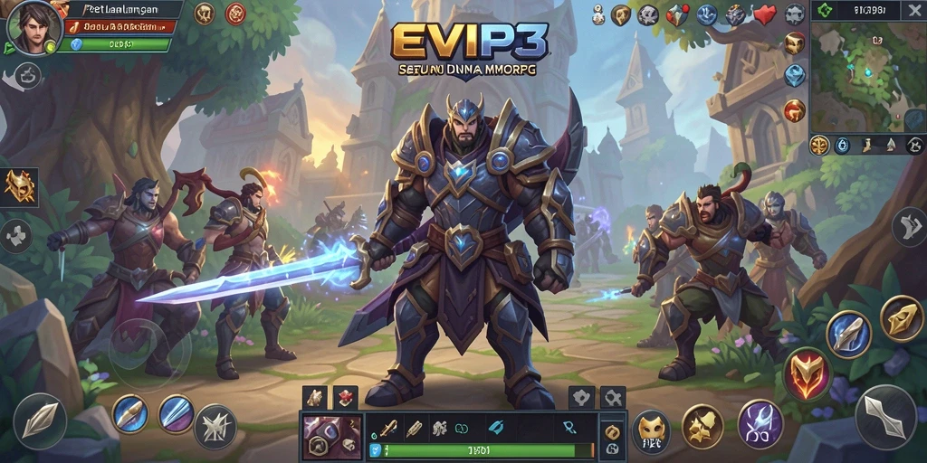 Tampilan gameplay EVIP3 yang menakjubkan dalam petualangan MMORPG.
