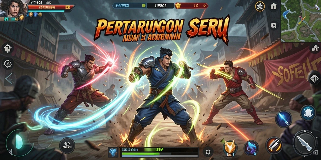 Gameplay mendebarkan di arena pertarungan VIP805.
