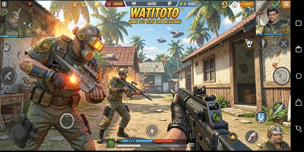 Screenshot utama menampilkan aksi seru dalam gameplay WATITOTO.