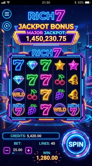 Tampilan utama aplikasi rich7 yang memudahkan pengguna dalam menjelajahi semua aplikasi.